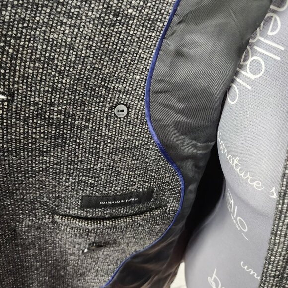 Babaton Gray Tweed 70% Wool Blend Double Breasted Howell Peacoat Preppy - Picture 8 of 10